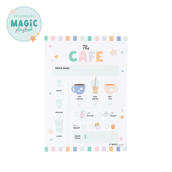 The Cafe Pretend Play Notepad | Magic Playbook