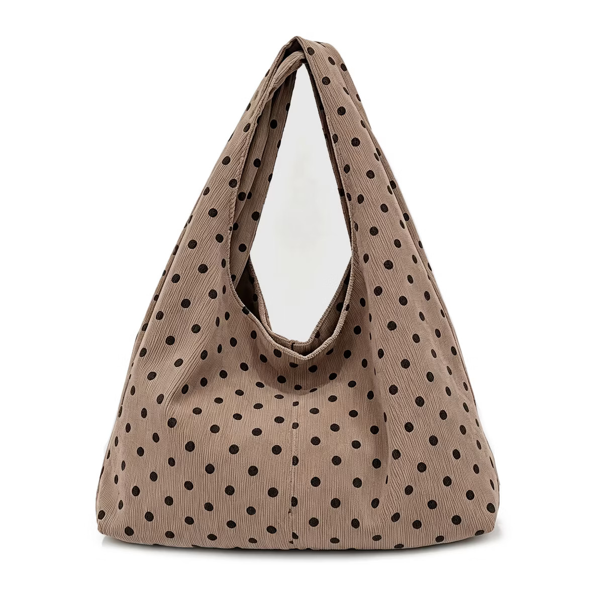 Alilang Womens Polka Dot Corduroy Hobo Shoulder Bag with Wide Strap and Interior Pockets, Khaki | Target
