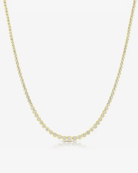 Graduated Bezel Diamond Tennis Necklace | Ring Concierge