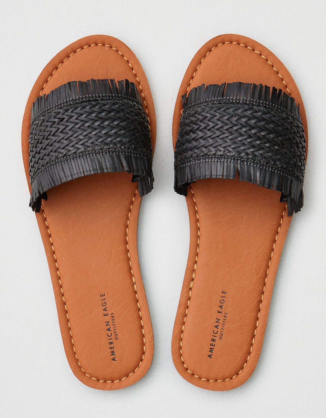 AEO Woven Fringe Slide Sandals | American Eagle Outfitters (US & CA)