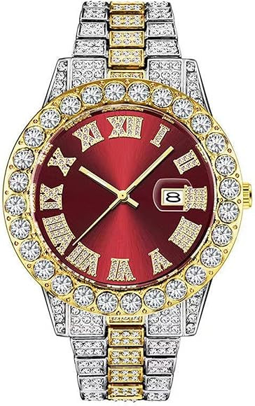SENRUD Unisex Crystal Watch Fashion Diamond Watch Mens Womens Full Iced-Out Watches Luxury Diamon... | Amazon (US)