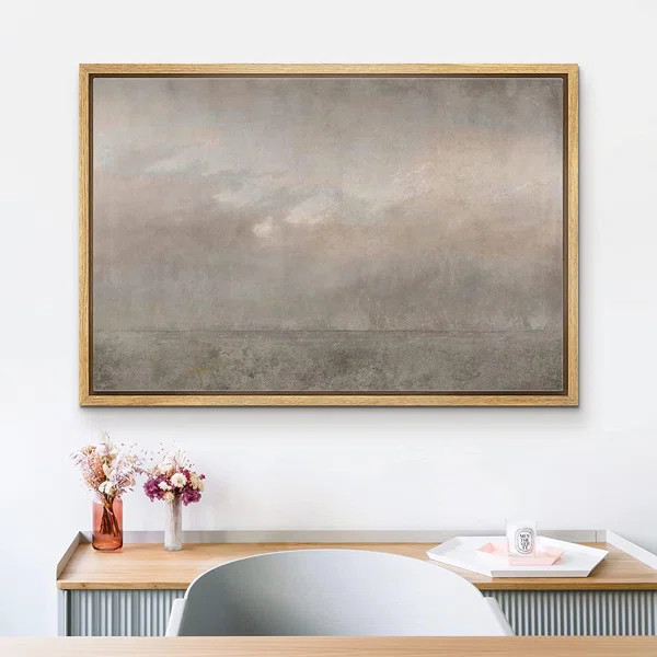 " SIGNLEADER Framed Canvas Print Wall Art Dark Brown Storm Cloud Landscape Abstract Shapes Illust... | Wayfair North America