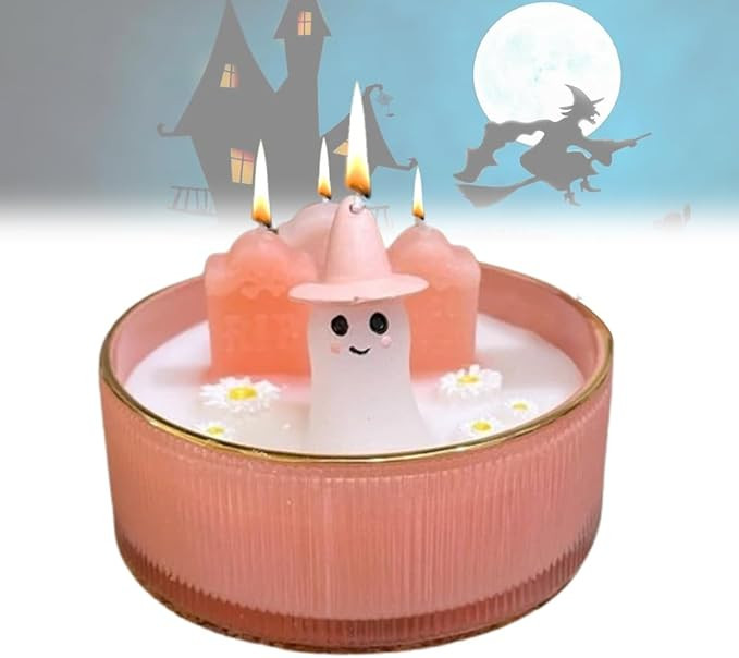 Cupcakes and Cashmere Pink Ghost Graveyard Candle, 3D Pink Ghost Candle Cowgirl Ghost Candle, Han... | Amazon (US)