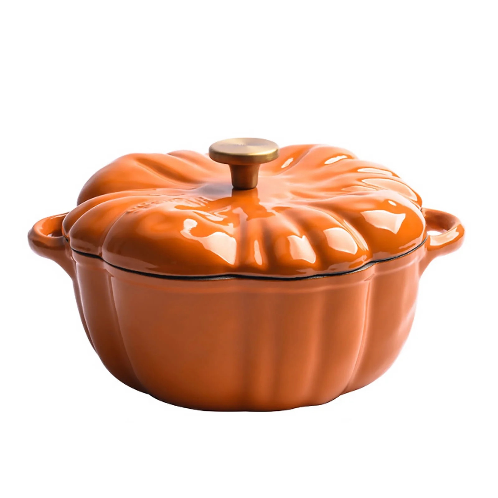 Enameled Cast Iron Dutch Oven with Lid, 1.32 qt Pumpkin Baking Dish Cute Pumpkin Bowl, Covered Du... | Walmart (US)
