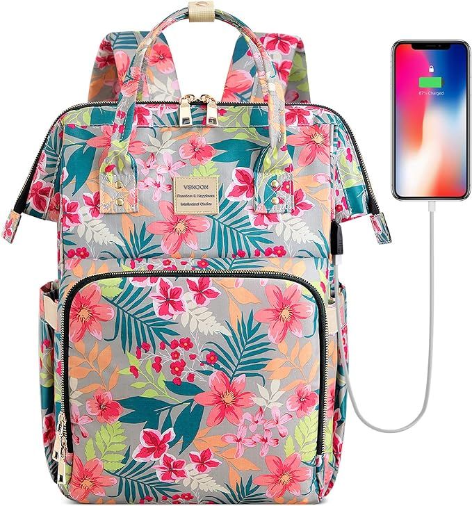 College School Backapck, Stylish Laptop Backapck Computer Bag for Women Girls, Water Repellent Do... | Amazon (US)