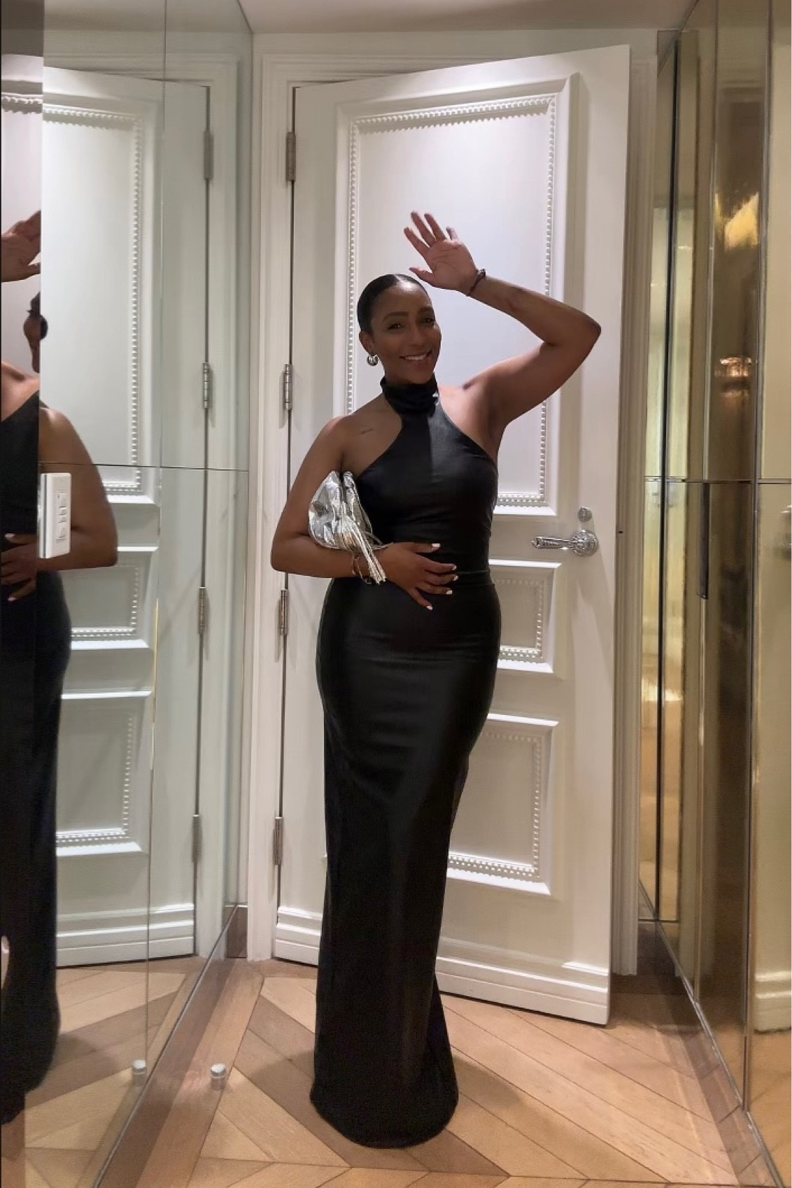 Black Halter Leather Dress 🌹