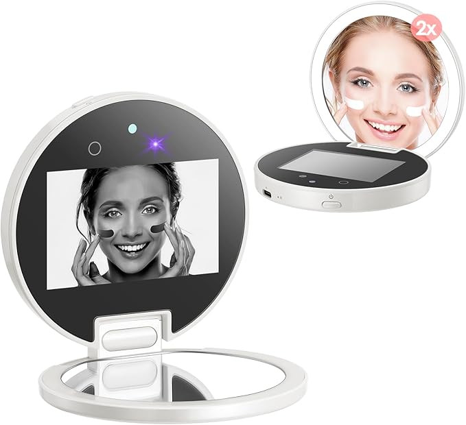 UV Camera for Sunscreen Test UV Mirror Sunscreen Camera, 3.8 Inch Rechargeable 2X Magnifying Vani... | Amazon (US)