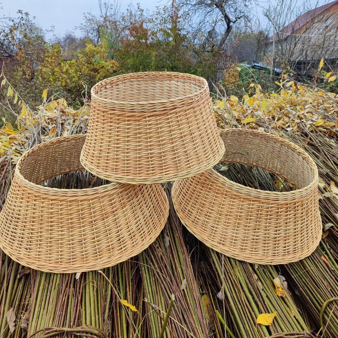 Wicker Christmas Tree Collar Ecofriendly Wicker Christmas Tree Stand Natural Woven Christmas Tree... | Etsy (US)