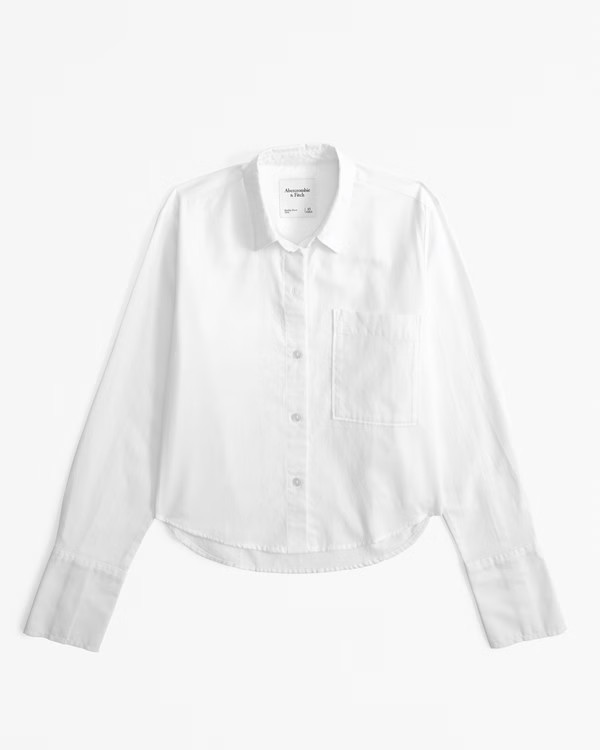 Women's Cropped Oxford Shirt | Women's Tops | Abercrombie.com | Abercrombie & Fitch (US)