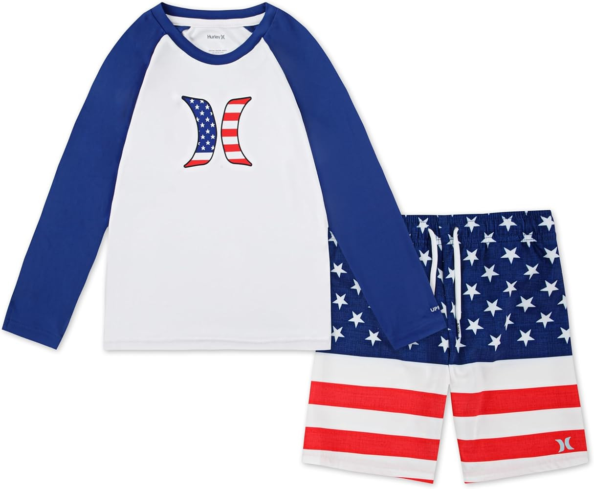 Hurley Boys' Baby and Toddler Boys' Swim Suit 2-piece Outfit Set | Amazon (US)
