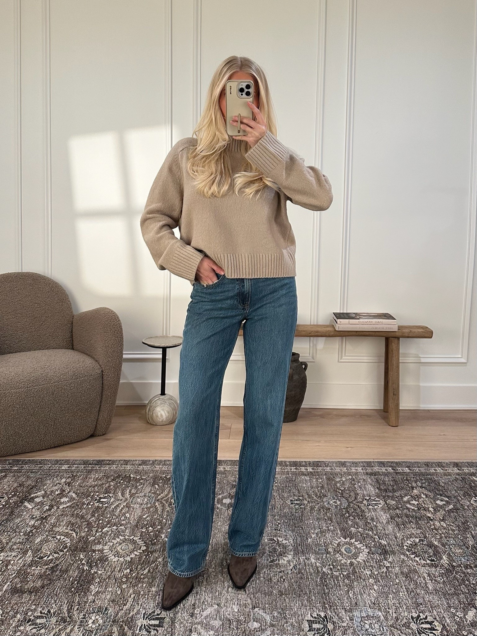 Code AFKATHLEEN for an extra 15% off! Wearing a small in sweater (sand), 26 long in jeans (med wash), boots are tts! #kathleenpost

#LTKSeasonal #LTKStyleTip #LTKSaleAlert