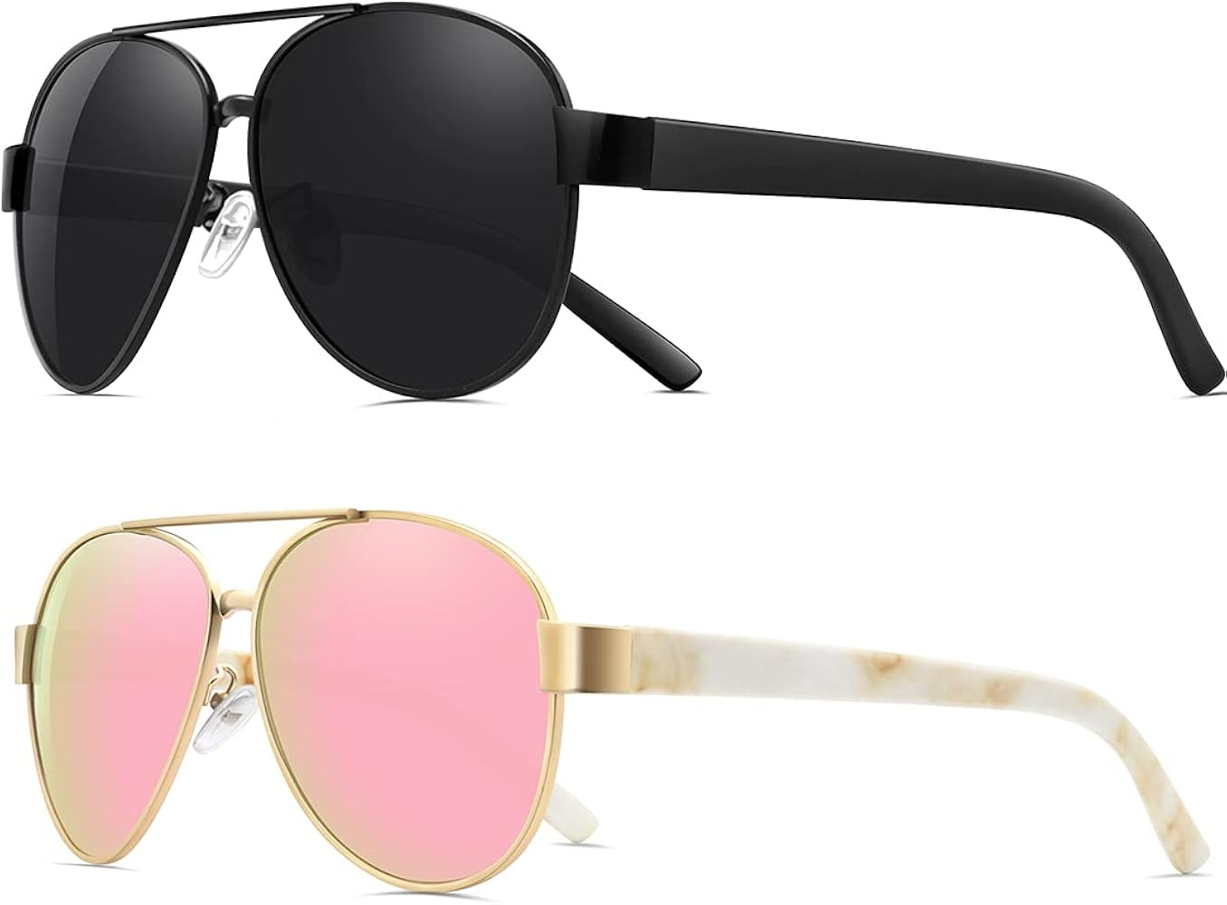 AWGSEE Aviator Sunglasses for Women Polarized UV Protection Sun glasses Mirrored Lens | Amazon (US)