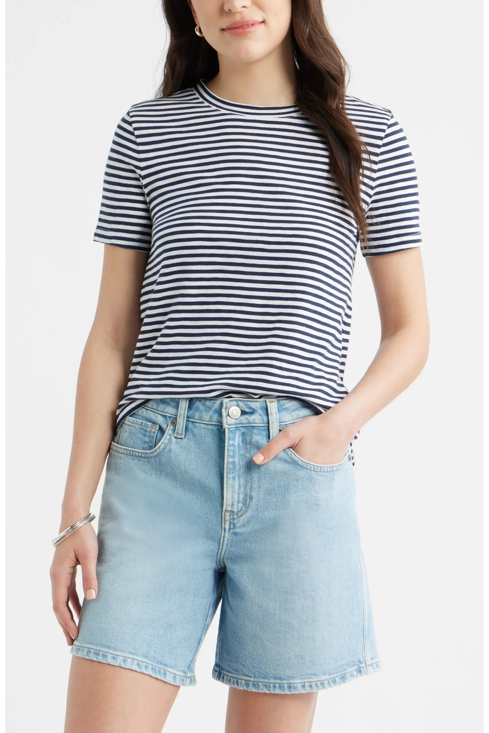 Caslon® Cotton Blend Crewneck T-Shirt (Women) | Nordstrom | Nordstrom