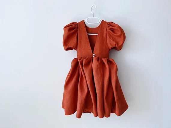 Rust Flower Girl Dress Burnt Orange Flower Girl Dress Boho - Etsy | Etsy (US)