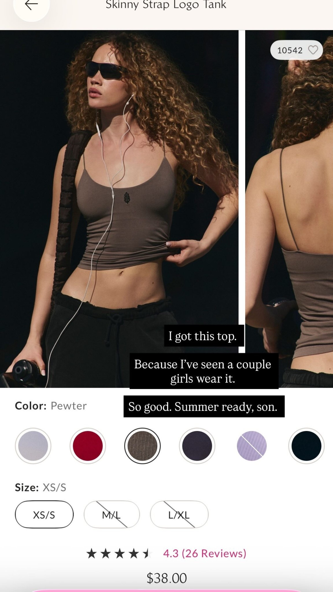 I got this top. 

Because I’ve seen a couple girls wear it. 

So good. Summer ready, son.