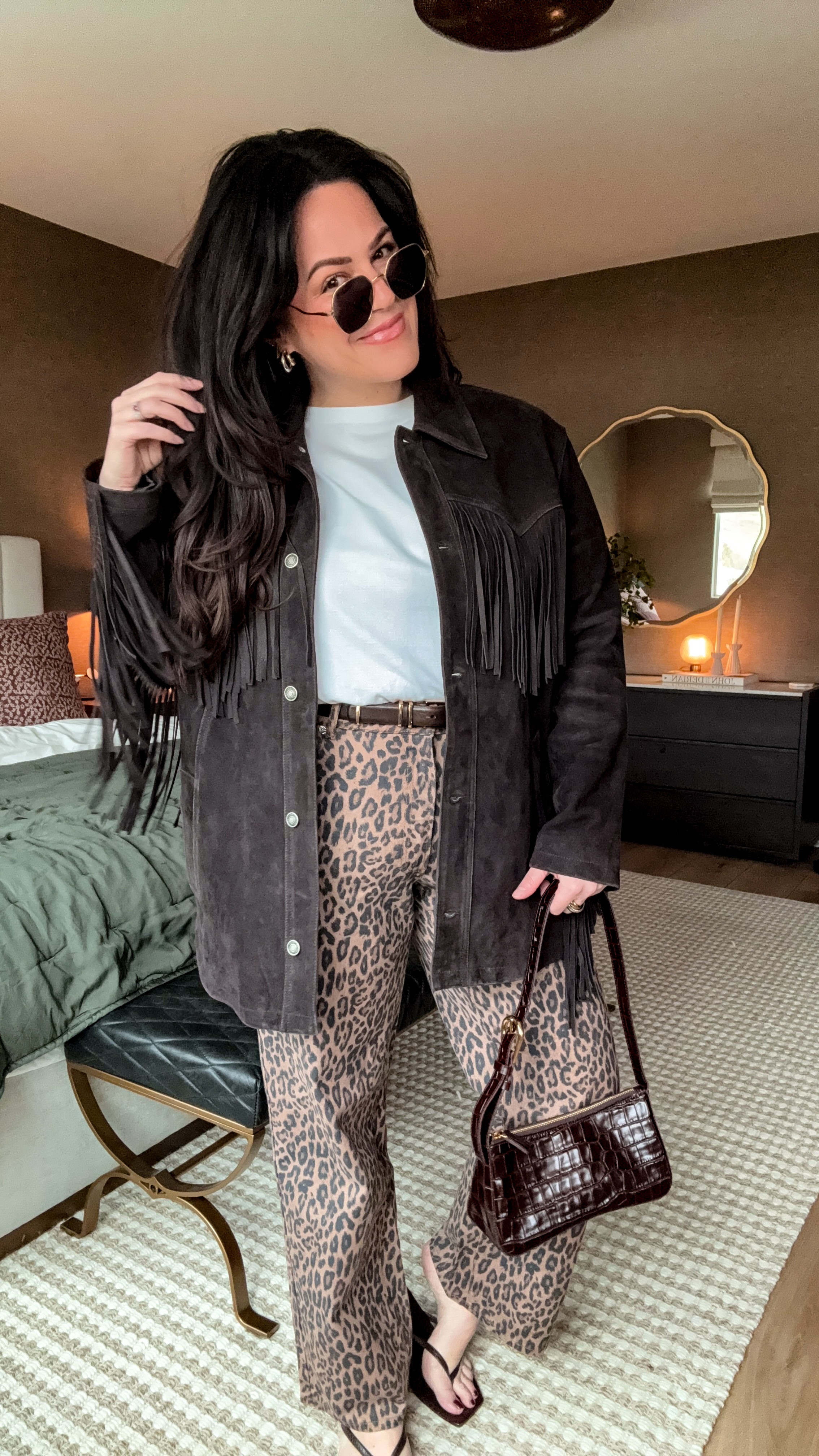 Day 18 of the 30 days of everyday outfits challenge! 

This is your sign to actually wear those favorite pieces in your closet. This suede fringe jacket is an investment piece that brings me so much joy, I don’t need a special occasion to wear it. Life is the special occasion, bestie. 🫶🏻 

✨The Challenge goal: 
Currently cleaning out my closet (IYKYK),the goal is to get dressed everyday in an outfit that makes me feel cute (even if I am not going anywhere). In the process rediscovering what I love and don’t love. Taking notes and a photo daily to revisit and rework an outfit if it wasn’t the vibe. Feel free to join in the fun!


#LTKSeasonal #LTKStyleTip #LTKMidsize