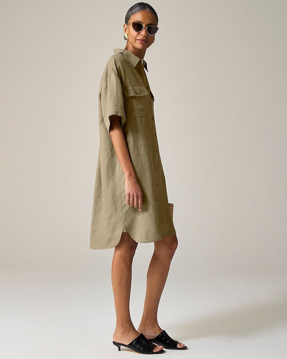 Utility shirt-dress in linen | J. Crew US