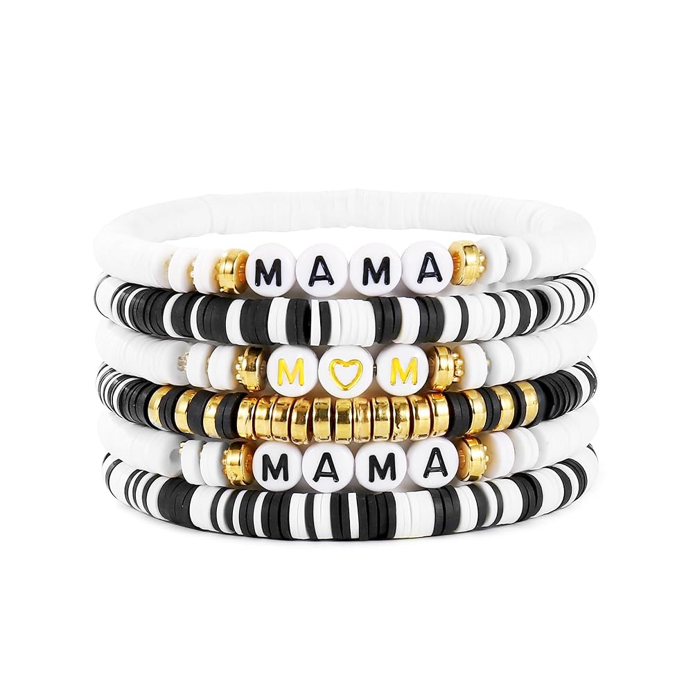 Elegance 11 designs Heishi Beaded Bracelets For Women Polymer Clay Colorful Surfer Stackable Bead... | Amazon (US)