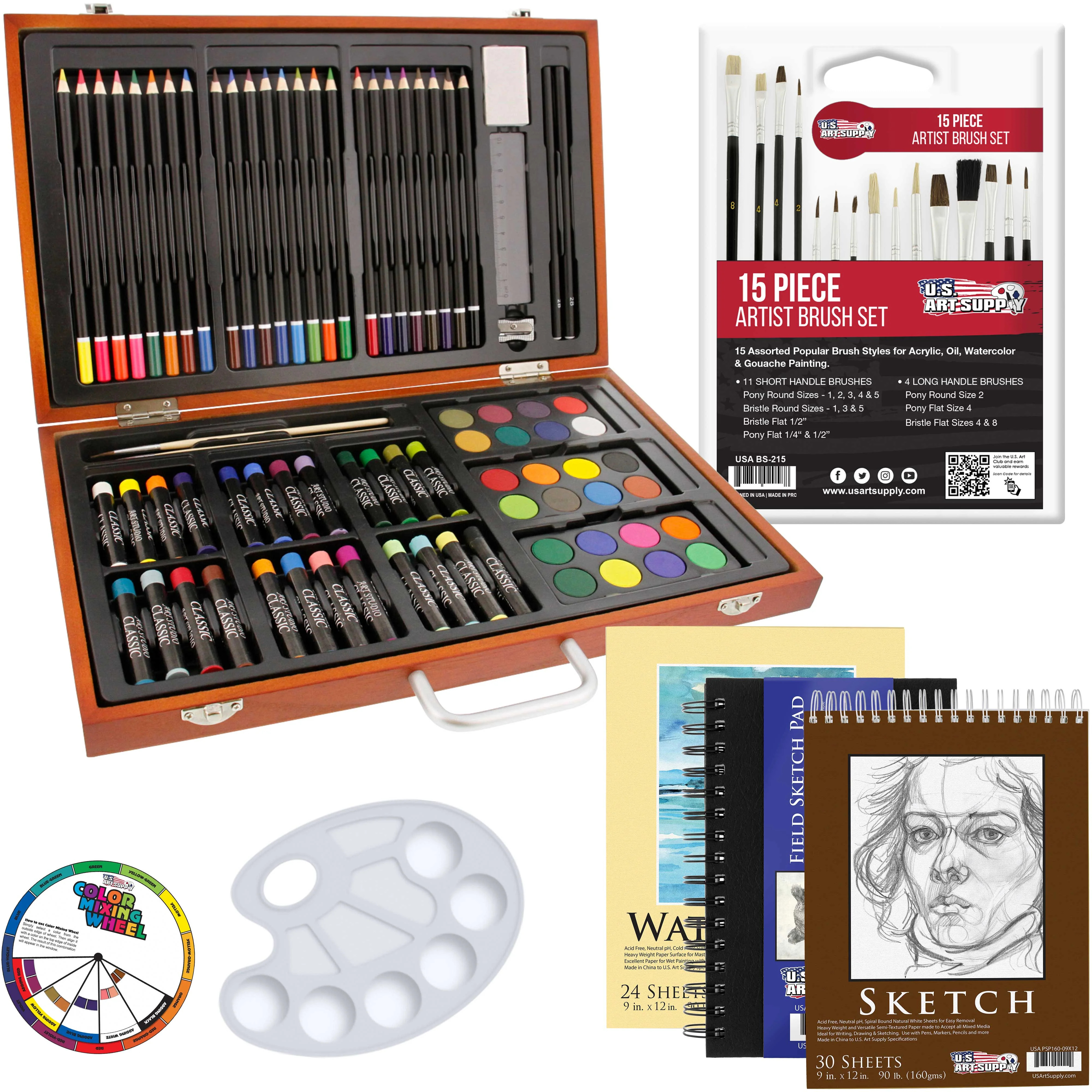 U.S. Art Supply Deluxe Art Creativity Set, 102 Piece Art Set | Walmart (US)