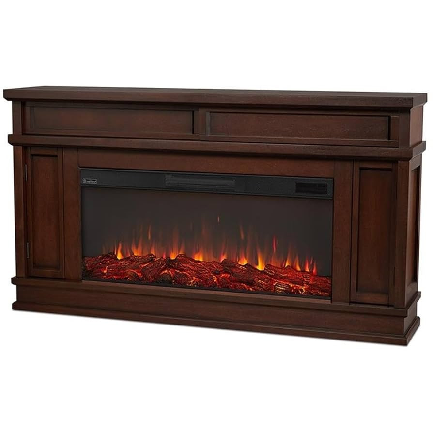 BOWERY HILL Traditional Electric Fireplace Wooden Surround Mantel Heater with Remote Control, Adj... | Amazon (US)