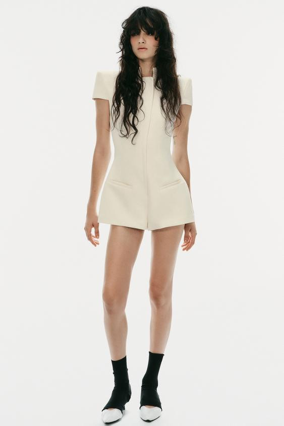 SHOULDER PAD PLAYSUIT | Zara UK