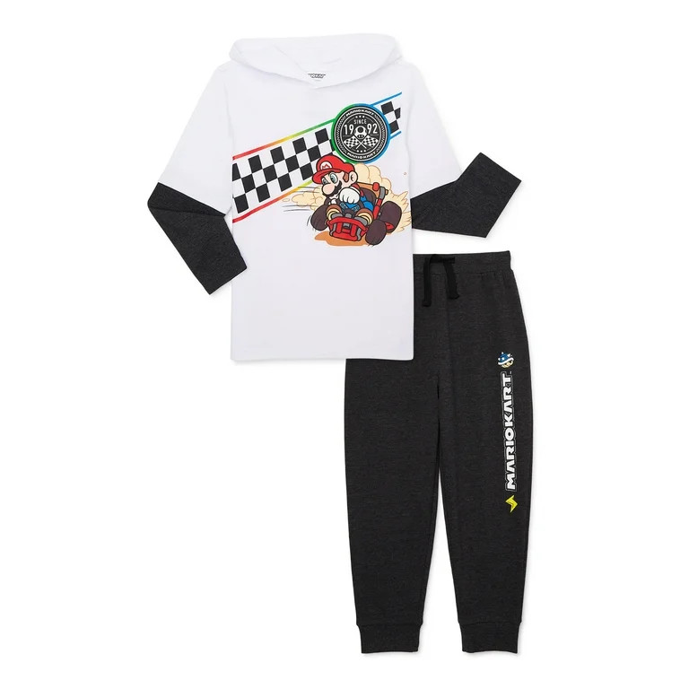 Mario Kart Boys' Cosplay Hoodie Tee and Jogger Pants Set, 2-Piece, Sizes 4-10 | Walmart (US)