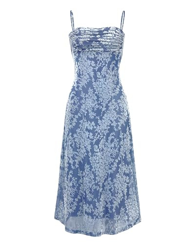 BTFBM Women's Summer Dress Sleeveless Spaghetti Strap Midi Dress Sexy Cowl Neck Floral Cocktail D... | Amazon (US)