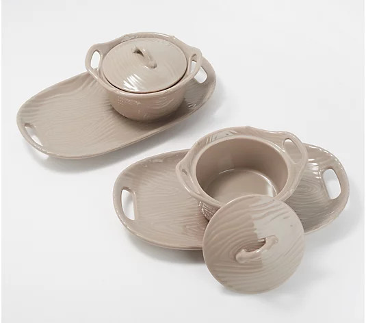 Temp-tations Woodland Set of 2 Lidded Soup & Sandwich Set | QVC