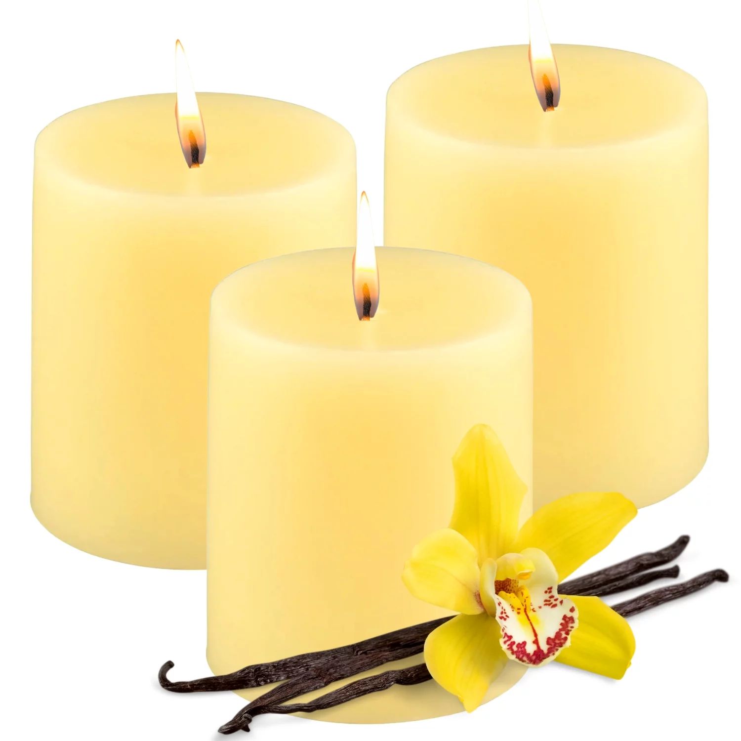 Candles for Home Scented - Vanilla - Vanilla Scented Candles 3 Pack - Scented Pillar Candles - Wa... | Walmart (US)