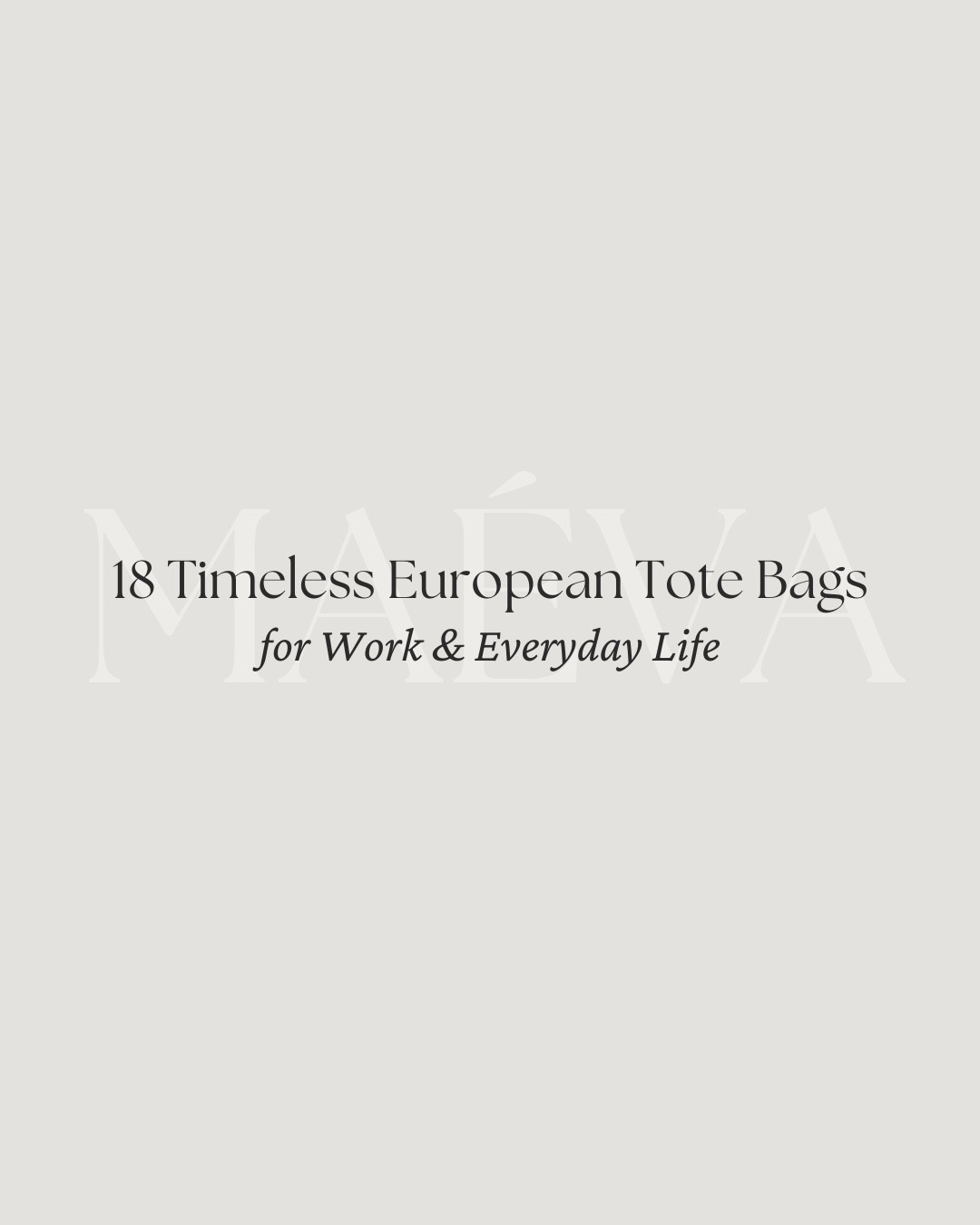 18 Timeless European Tote Bags for Work and Everyday Life 👜

A curated edit of chic, elegant European tote bags designed to move effortlessly through real life 🤍 From polished, work-ready styles to versatile everyday bags, this roundup brings together mid-range luxury European brands with a shared focus on timeless design, thoughtful proportions, and wearability! 

These are some personal favorites I’m loving at the moment, pieces that can carry what you need for the day while still feeling refined, whether you’re heading to meetings, running errands, traveling, or going out to dinner!

📍 Discover the full article on maevawithamour.com, where you can explore all 18 brands in detail, learn more about each label, and shop the edit 🤍 You can also find the complete edit, plus even more options, on ShopMy @maevawithamour under ‘French & EU Bags’ - Link in bio

👉 Save this post for your next shopping moment, and follow for more intentional style edits, brand discoveries, and French-inspired wardrobe finds

With Amour, M.

@SEZANE @Strathberry @apc-us 

Le Tanneur, Liffner, Elleme, Strathberry, DeMellier, Hereu, Coccinelle, Longchamps, Polène, Sézane, Léo et Violette, Radley London, Paris/64, Fleuron, Anonymous Copenhagen, Flattered, By Banoo, A.P.C. 

#LTKootd #LTKdayinmylife #LTKWorkwear