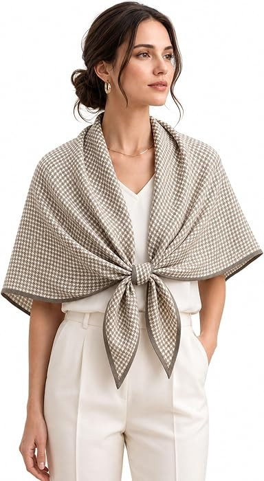 Triangle Scarf Shawl Wraps for Women Herringbone Soft Cotton Feel | Amazon (US)