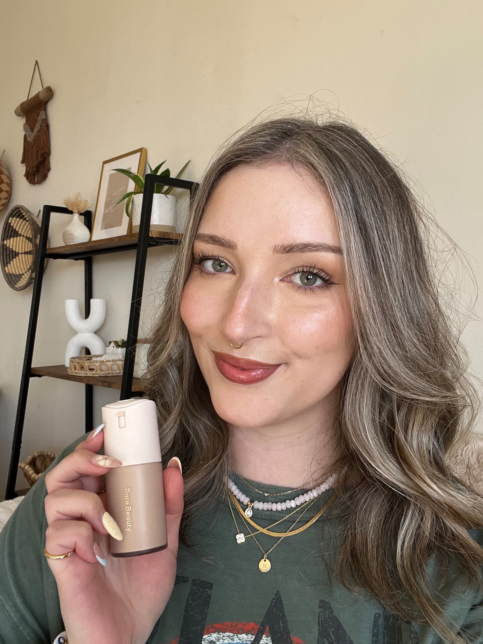 First time using this Rare Beauty foundation, and I love it! Beautiful, skin like finish with buildable coverage. No separation on my oily skin. I’m wearing shade 7 Light Warm! 

Also linked my other makeup!
Blush in Cheer
Highlight in Enlighten
Lip liner in Anywhere Caffeine
Lip oil in Taupe
Contour Stick in Amber
Elf concealer in Light Sand & Light Ivory
Brow pencil in Ash Brown
Bronzer in Light

Code SPRINGSALE to save at the Sephora Sale!

#LTKsale #LTKbeauty