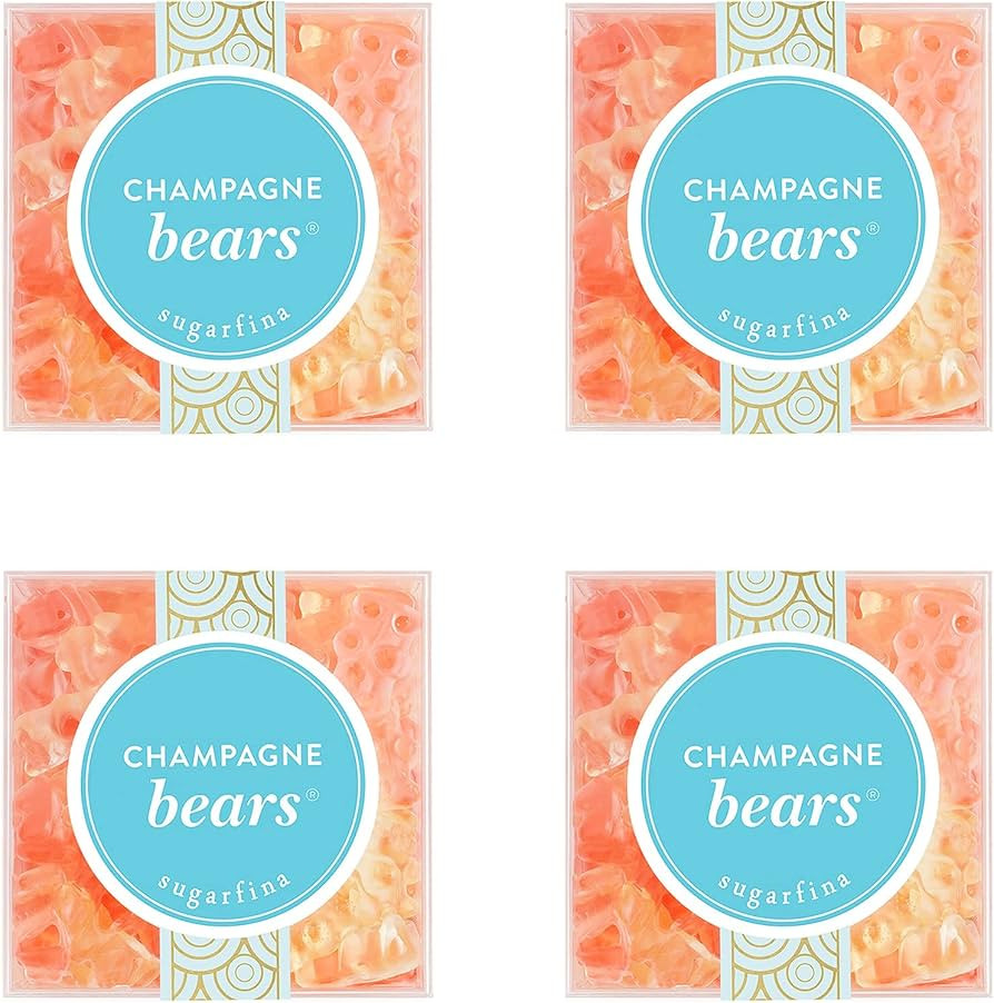 Sugarfina Champagne Bears Small Candy Cube, Gummy Bear, 3.9oz, 4 Count | Amazon (US)