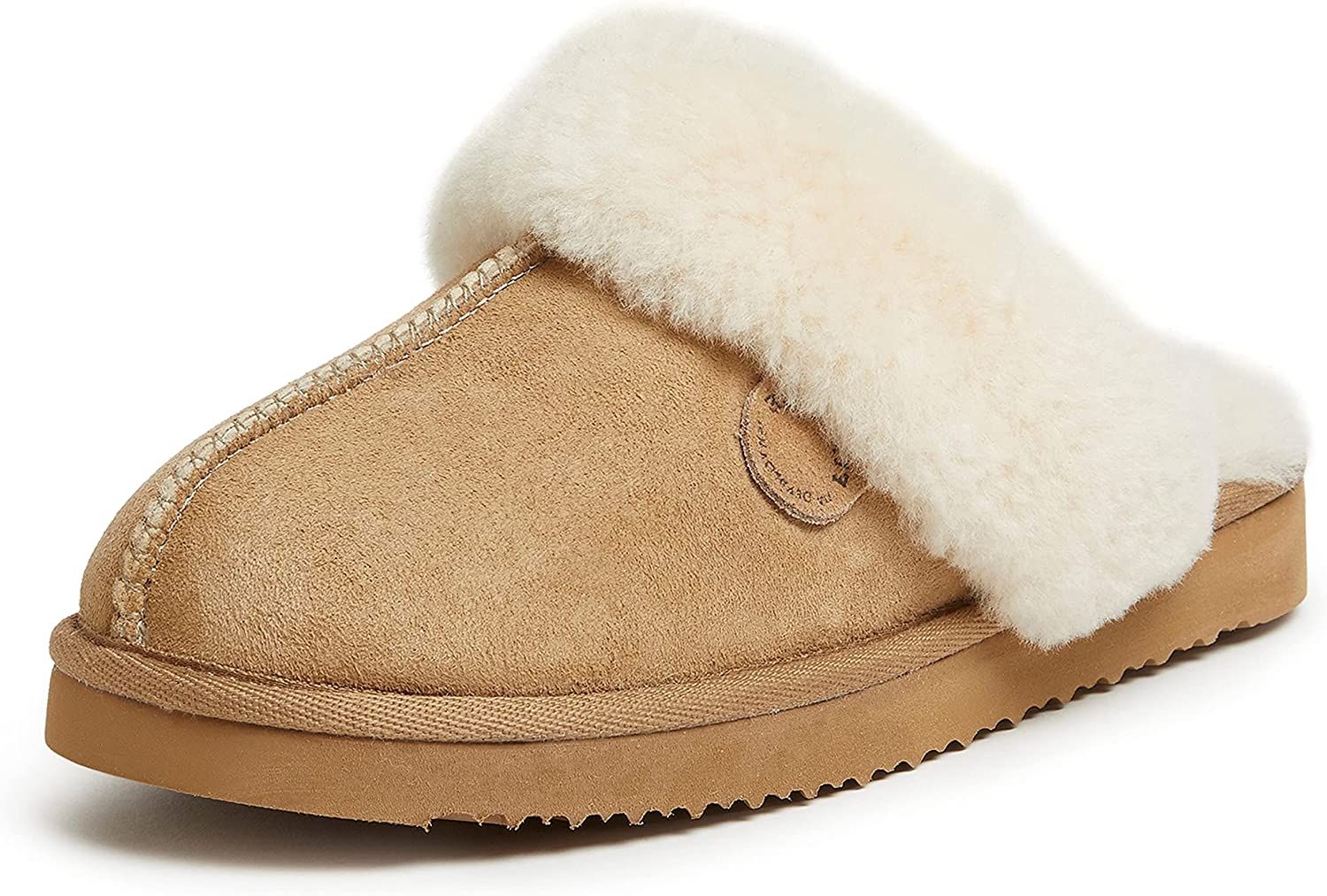 Dearfoams Women's Fireside Water Resistant Sydney Shearling Scuff Slipper | Amazon (US)