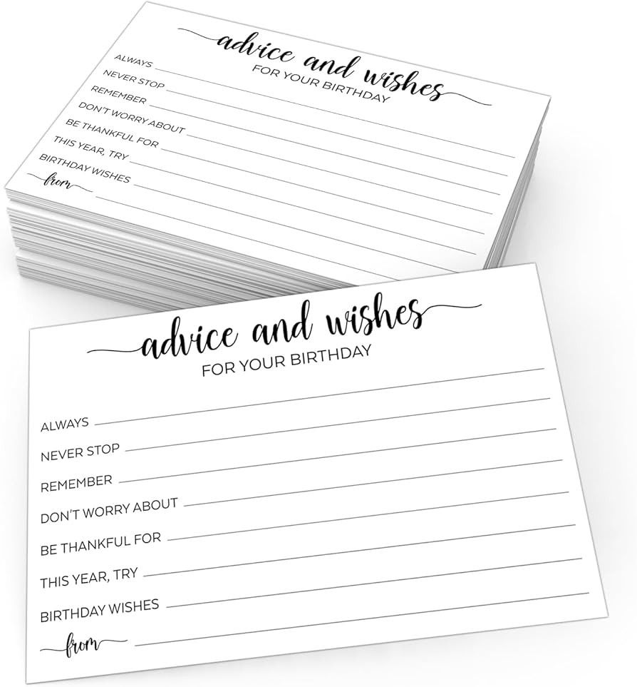 321Done Birthday Wishes and Advice (50) 4x6" White Cards - Good Advice, Best Wishes, Memories Car... | Amazon (US)