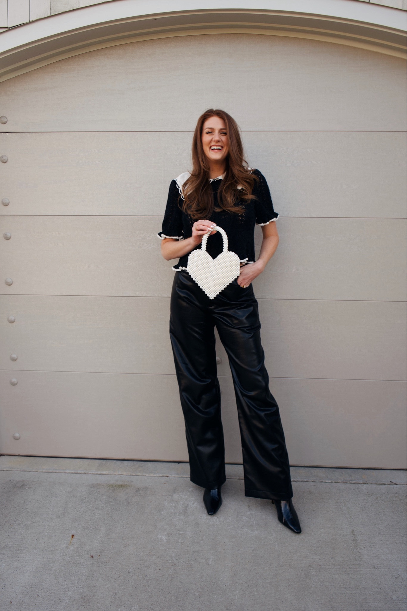 Neutral galentines outfit / pearl bag / extended shoe sizes / asos tall / tall leather pants 

#LTKSeasonal #LTKshoecrush #LTKfindsunder50