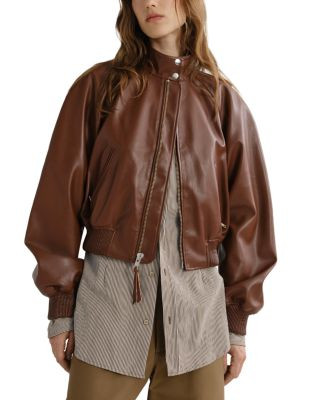 Agolde Nova Faux Leather Bomber Jacket | Bloomingdale's (US)