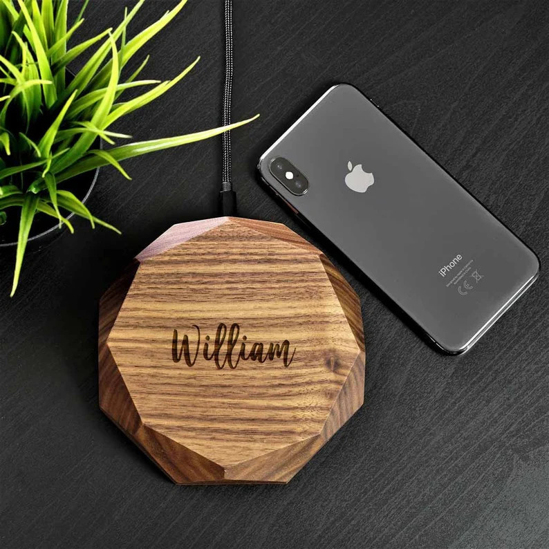 Personalized monogram Wood Wireless Charger by Oakywood Tech | Etsy | Etsy (US)