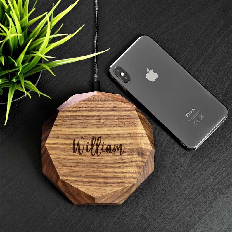 Personalized monogram Wood Wireless Charger by Oakywood Tech | Etsy | Etsy (US)