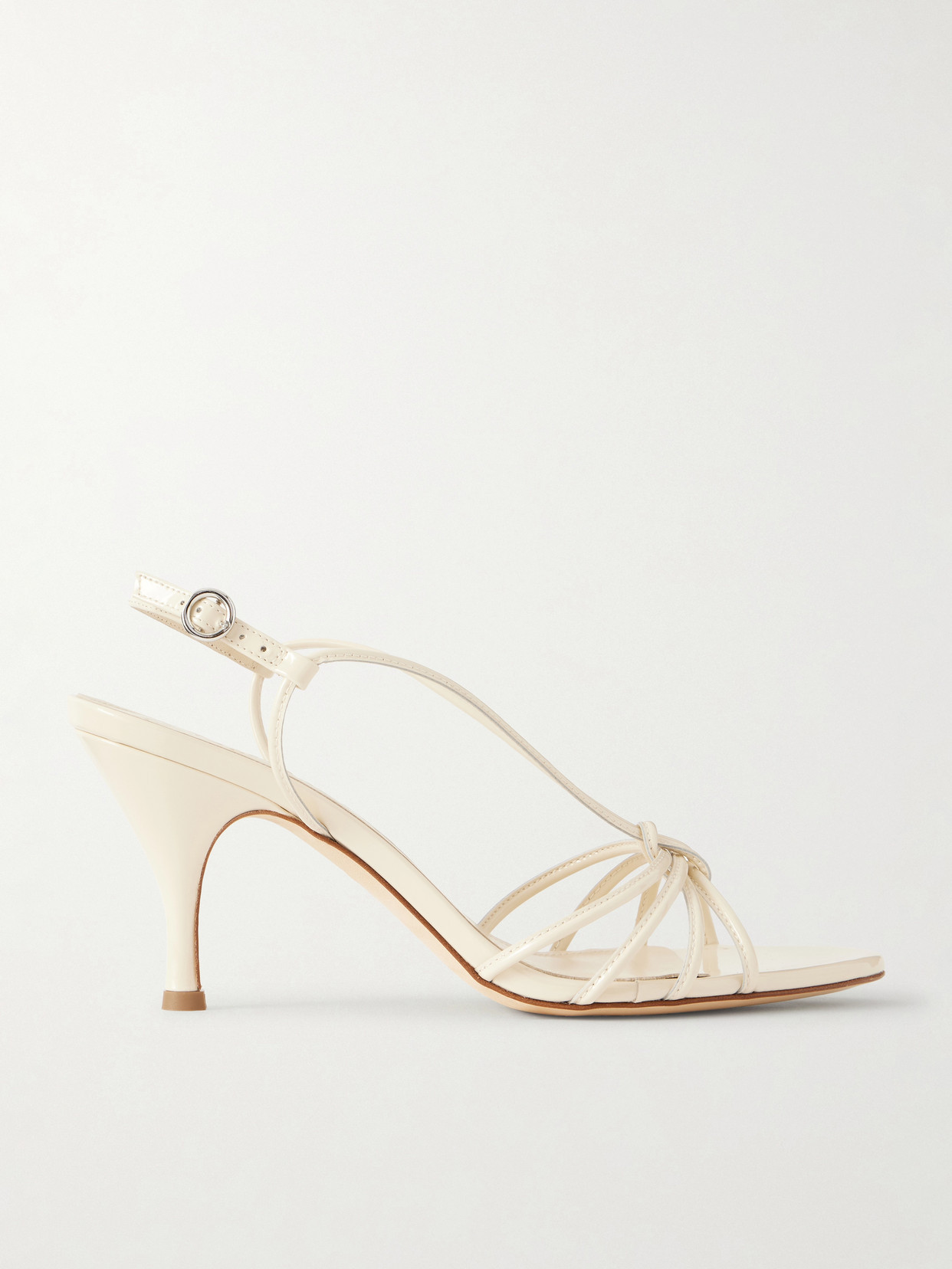 Aeyde - Solange Patent-leather Slingback Sandals - Neutrals | NET-A-PORTER (US)