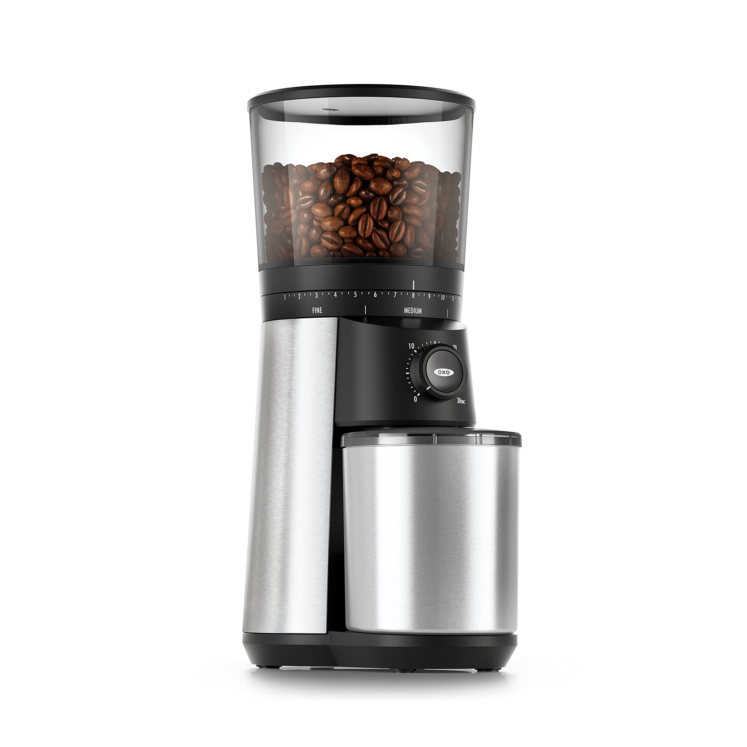 OXO Brew Conical Burr Coffee Grinder - Silver, Stainless Steel Burrs, One-Touch Automatic Smart G... | Amazon (US)