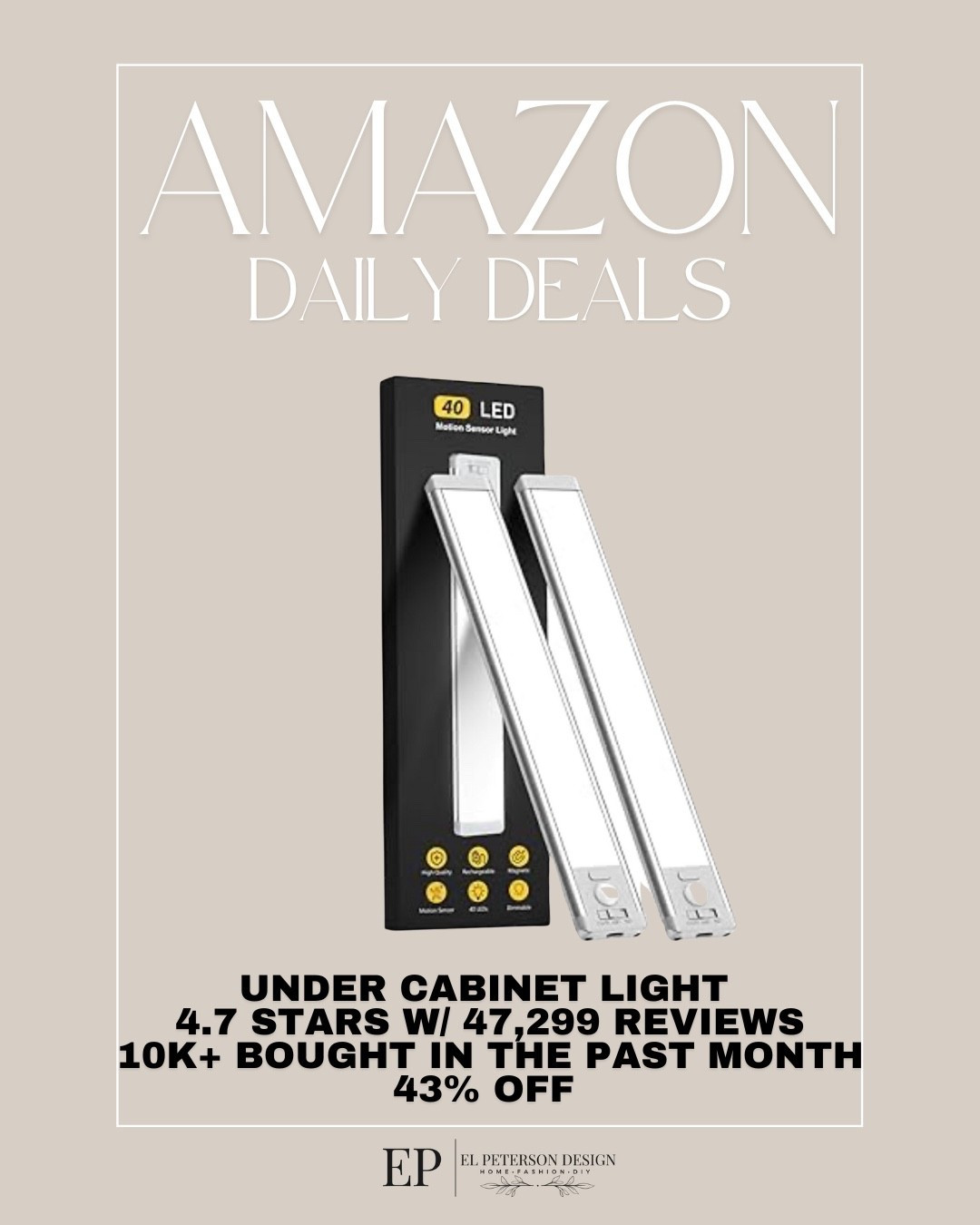 Amazon Daily Deals
Under cabinet light

#LTKFindsUnder50 #LTKSaleAlert #LTKHome