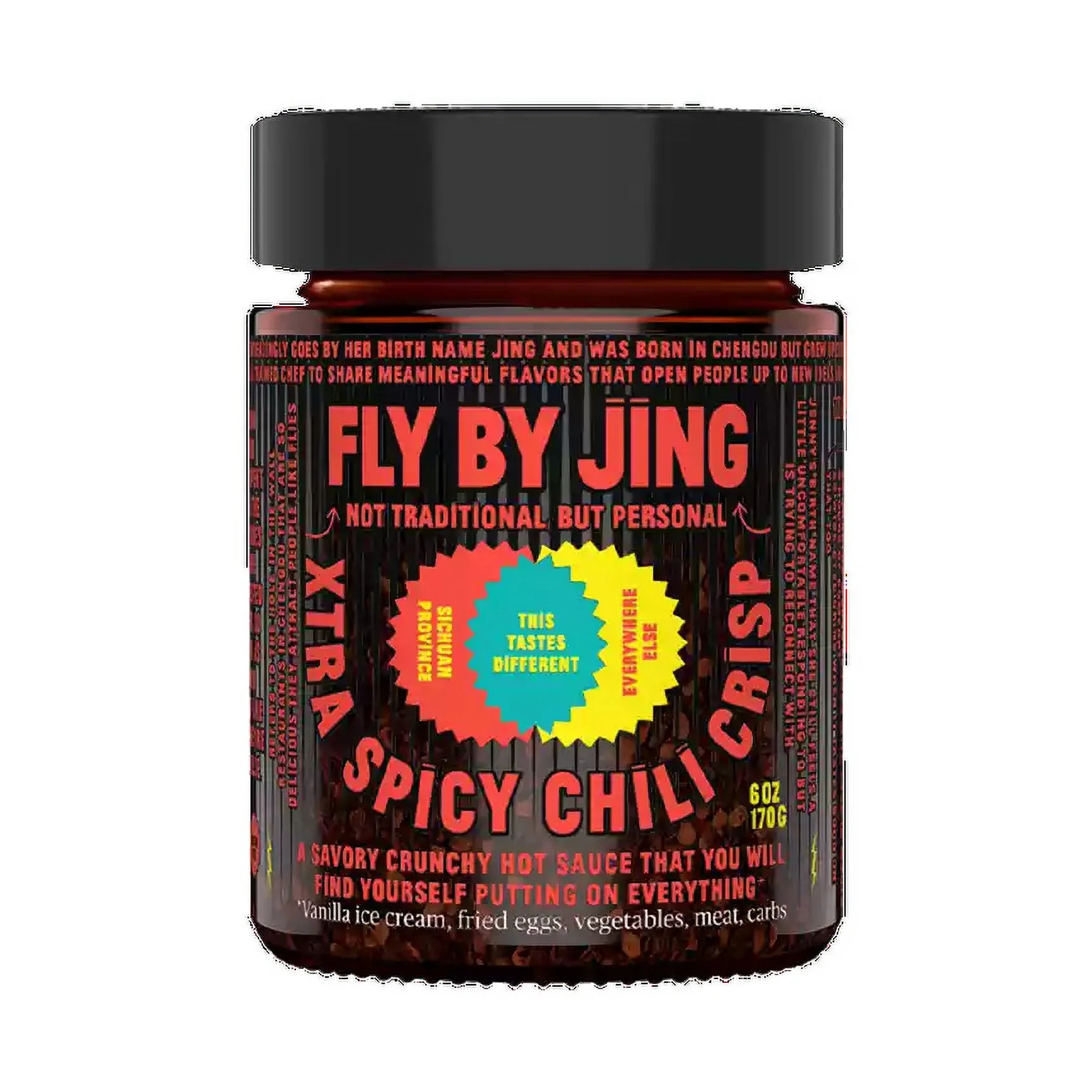 Fly by Jing Xtra Spicy Chili Crisp, All-Natural and Vegan Extra Spicy Hot Sauce, 6oz Regular | Walmart (US)