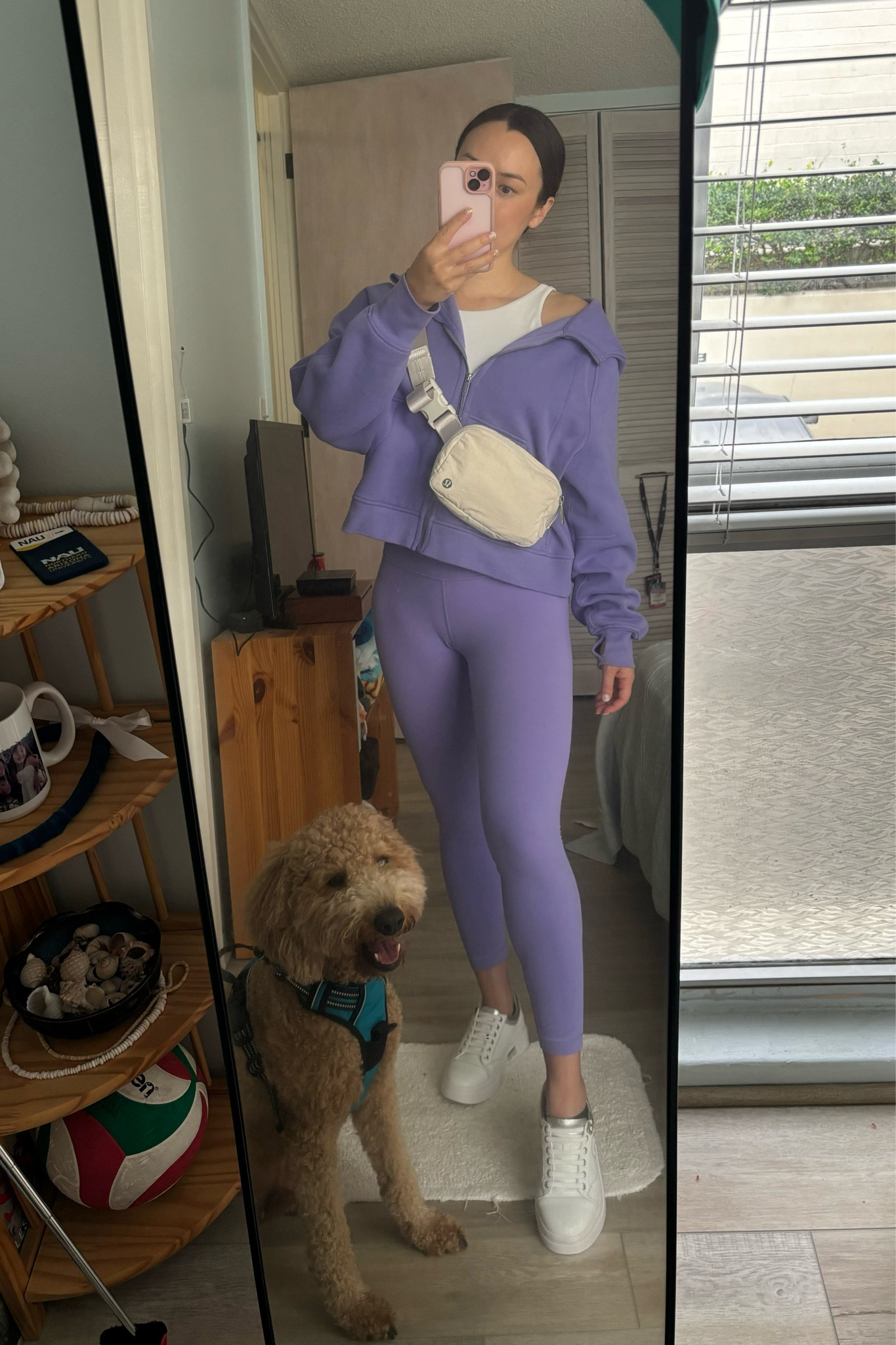 Purple vibrations for Spring!  The weather has been on the cooler side this week so this Athleisure outfit is the perfect blend of cozy and comfy.  

Great for travel, running errands, and for my workout later.  

#LTKtravel #LTKSeasonal #LTKfitness
