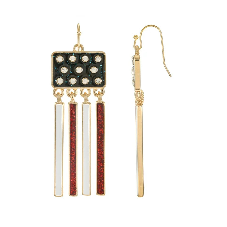 Way to Celebrate Americana Flag Fringe Earrings | Walmart (US)