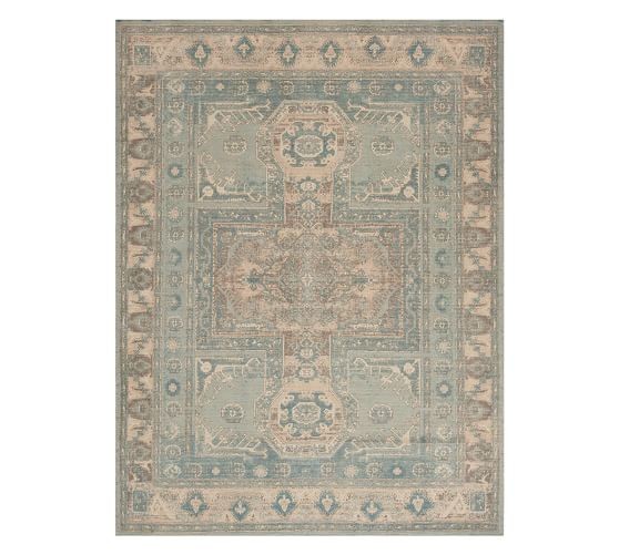Sloane Printed Rug - Green Multi | Pottery Barn (US)
