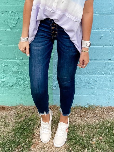 Molly Ann's Dark Wash Button Fly Jeans | Stella Clothing Boutique