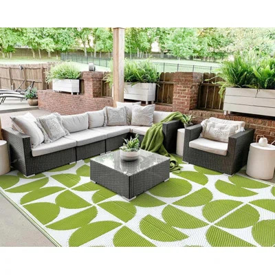 Outdoor Rugs 8X10 Waterproof Plastic Straw Rug, Large Outdoor Camping Rug For RV, Reversible Portable Outside Lightweight Area Rug For Backyard Balcon | Wayfair North America