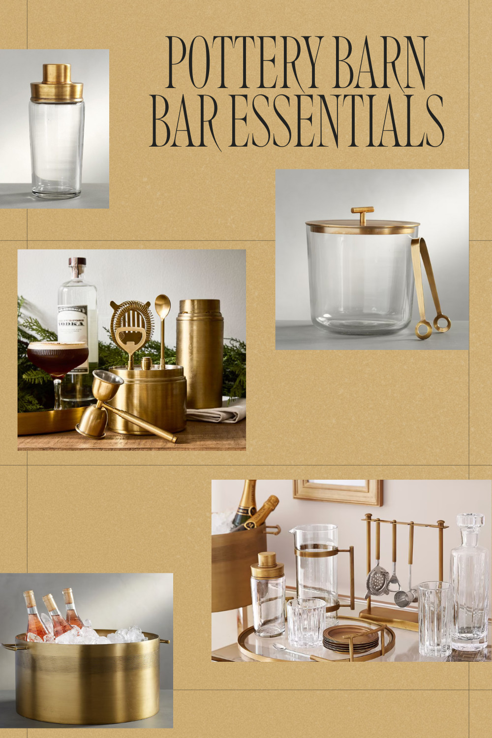 Pottery Barn Bar Essentials
Elevate your home bar with these timeless brass-and-glass pieces from Pottery Barn. The collection brings that upscale, hotel-lounge vibe straight into your kitchen—sleek shakers, sculptural ice buckets, and beautifully weighted bar tools that make mixing cocktails feel like a ritual instead of a chore. Whether you're hosting a holiday party or just want your countertop to look like it walked out of a design magazine, this set nails luxury without going overboard.

Affiliate Disclosure: This post may contain affiliate links that help support my page at no extra cost to you.

#PotteryBarn, #BarCartInspo, #HomeBarEssentials, #Barware, #KitchenDecor, #EntertainingAtHome, #CocktailHour, #HomeAesthetic, #HolidayEntertaining, #HostInStyle, #CozyCoutureHome, #InteriorDesign, #LuxuryFinds, #EntertainingEssentials, #GiftIdeas, #StylishHome, #HomeDetails, #ModernHome, #BarAccessories 

 #LTKGiftGuide #LTKHoliday #LTKHome
