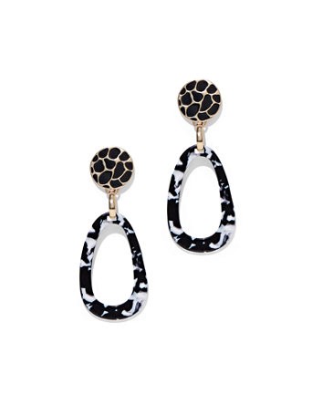 Black & White Open Teardrop Earring | New York & Company